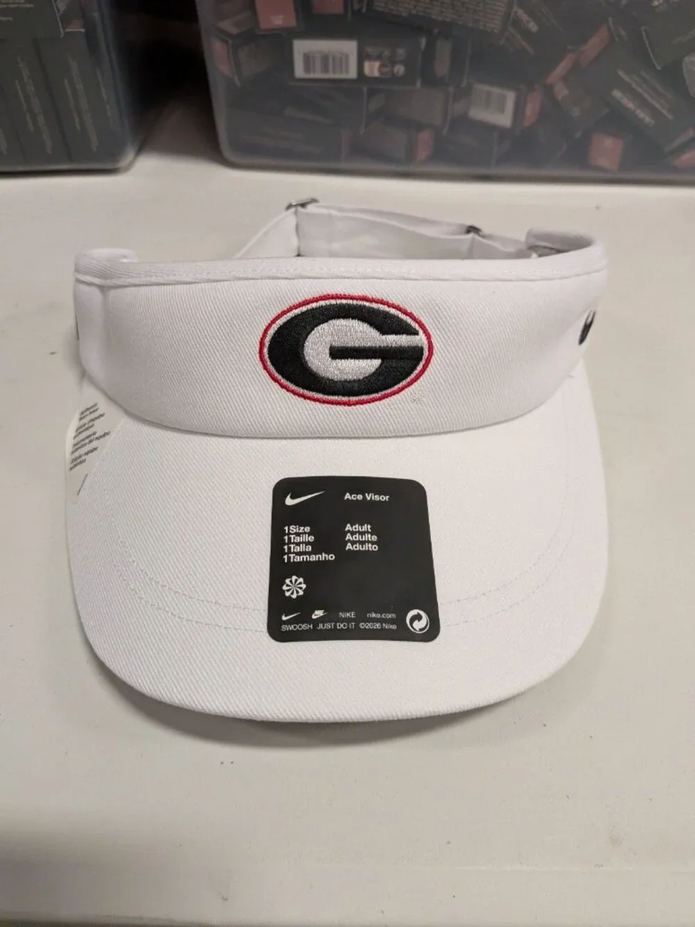 Georgia Bulldogs Nike Ace Visor Adult White